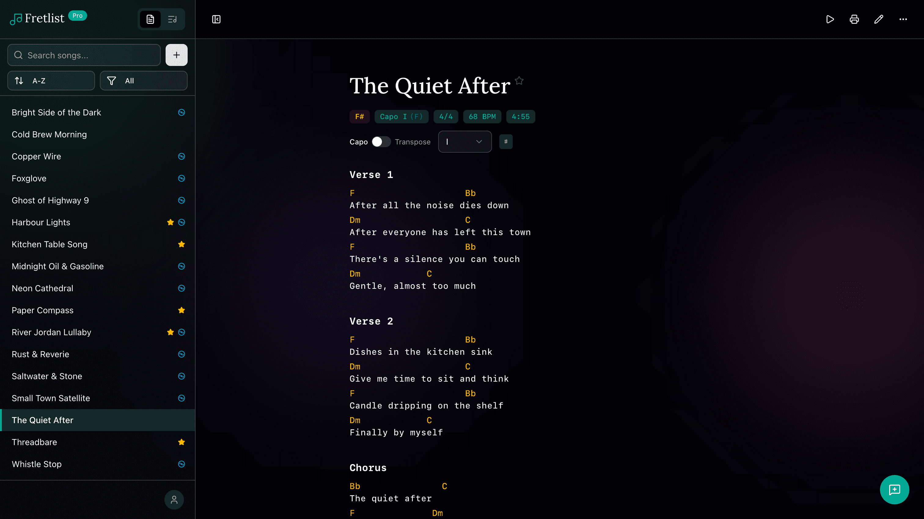 View song with chords