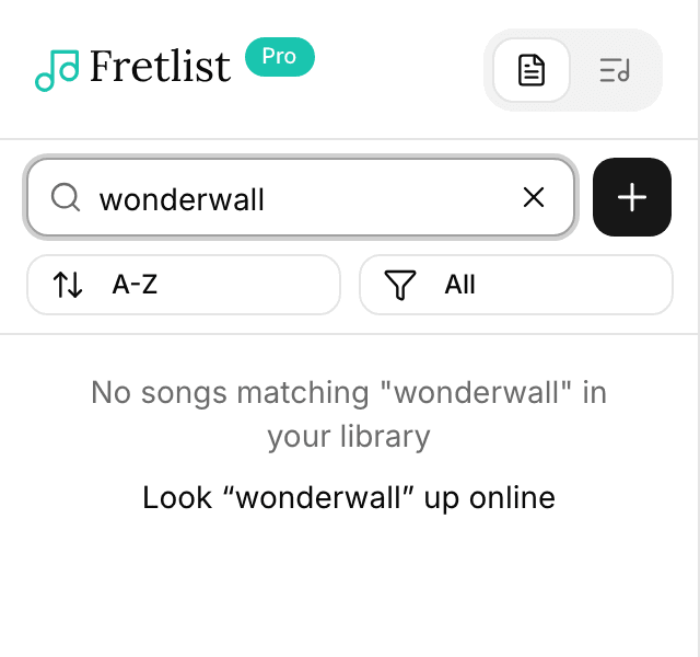 The sidebar search with no library match and the link to look the typed name up online